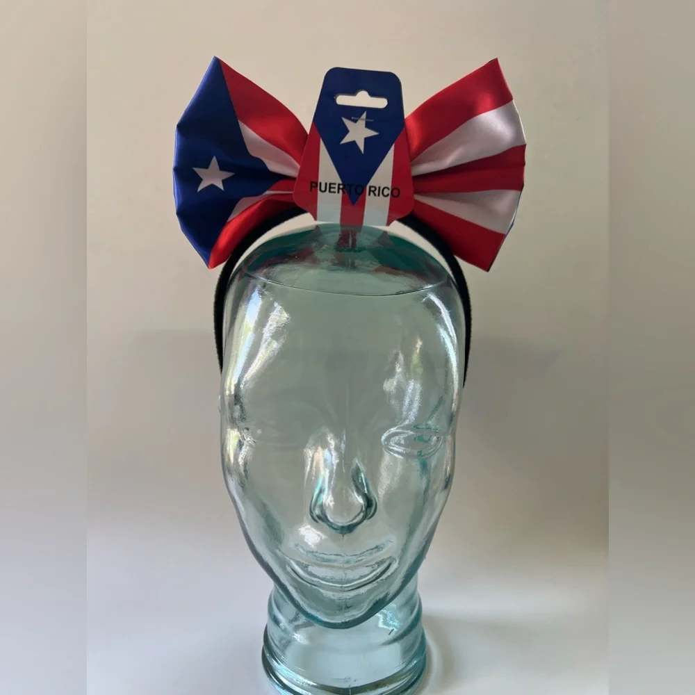 Puerto Rico Boricua flag bowknot headband